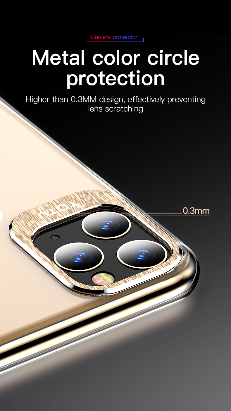 Ốp lưng chống sốc cho iPhone 11 - 11 Pro - 11 Pro Max trang bị viền nhôm bảo vệ camera Hiệu Totu Sparkling